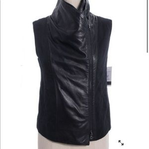 Vince Leather & Cannas Vest.  EUC.
